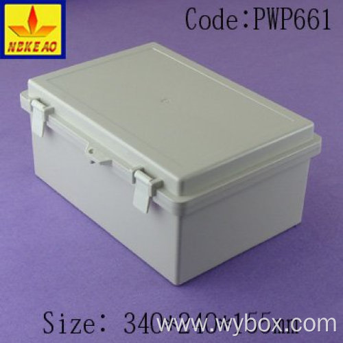 Hard plastic waterproof box with hinged door outdoor enclosure waterproof electrical junction box ip65 waterproof enclosure pla